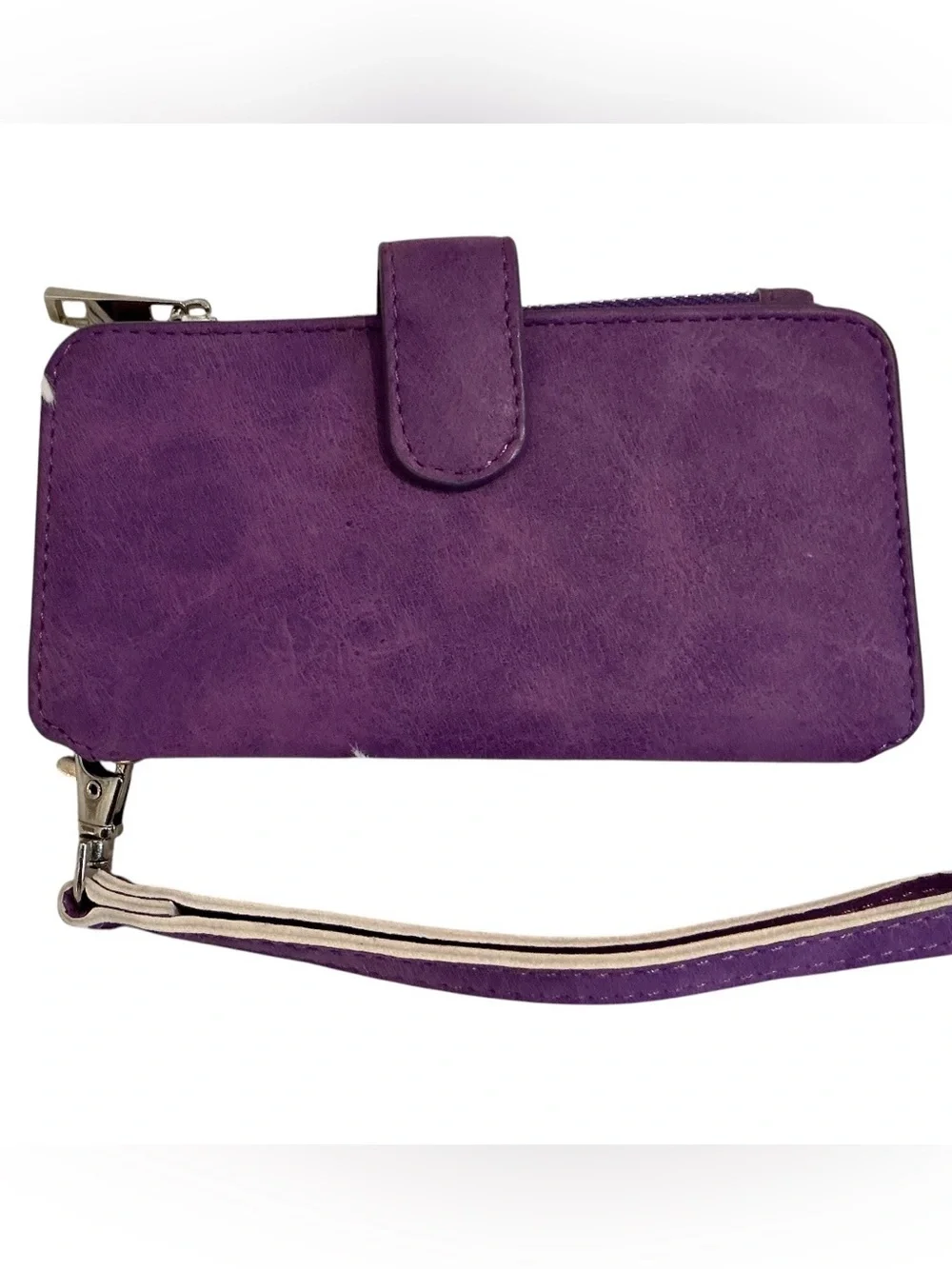 Modos Logicos Purple Wallet Wristlet Zip Card Holder Removable Strap